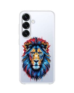 Etui do Samsung Galaxy S25 Plus z MagSafe przeźroczyste, silikonowe Flexi, Dzika Mandala, Lew