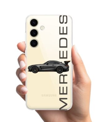 Etui do Samsung Galaxy S24 Plus przeźroczyste, silikonowe Flexi, Szybkie Auta, Stalowe AMG-GT