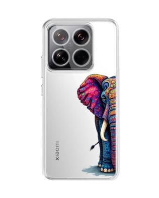Etui do Xiaomi 14 przeźroczyste, silikonowe Flexi, Dzika Mandala, Słoń