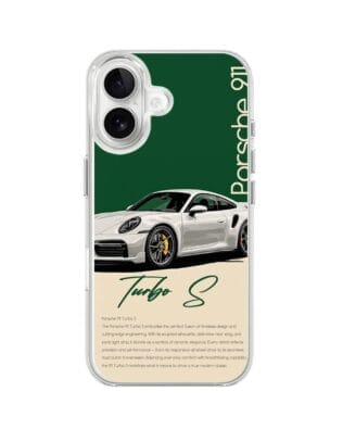 Etui do iPhone 16 z MagSafe przeźroczyste, silikonowe Flexi, Szybkie Auta, Elegancja 911