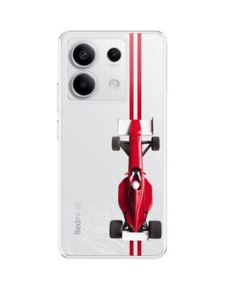 Etui do Xiaomi Redmi Note 13 Pro 5G przeźroczyste, silikonowe Flexi, Szybkie Auta, czerwone F1