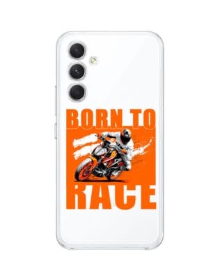 Etui do Samsung Galaxy A54 5G przeźroczyste, silikonowe Flexi, Bikers, Ścigacz