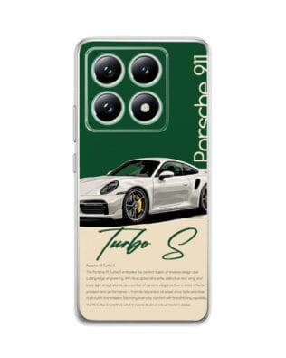 Etui do Xiaomi 14T Pro przeźroczyste, silikonowe Flexi, Szybkie Auta, Elegancja 911