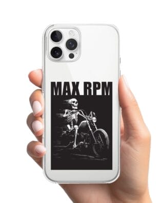 Etui do iPhone 12 Pro Max z MagSafe przeźroczyste, silikonowe Flexi, Bikers, Ghost Rider