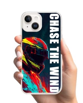 Etui do iPhone 14 Plus przeźroczyste, silikonowe Flexi, Bikers, Chase The Wind