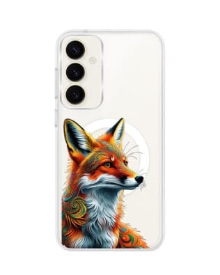 Etui do Samsung Galaxy S23 Plus z MagSafe przeźroczyste, silikonowe Flexi, Dzika Mandala, Twarz lisa