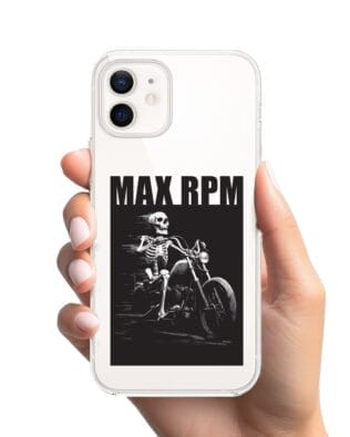 Etui do iPhone 12 Mini przeźroczyste, silikonowe Flexi, Bikers, Ghost Rider