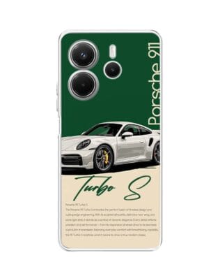 Etui do Xiaomi Redmi Note 14 5G przeźroczyste, silikonowe Flexi, Szybkie Auta, Elegancja 911