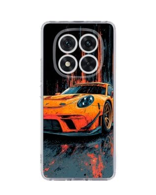 Etui do Xiaomi Redmi Note 14 Pro 5G przeźroczyste, silikonowe Flexi, Szybkie Auta, Pomarańczowa 911