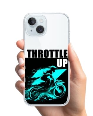 Etui do iPhone 15 przeźroczyste, silikonowe Flexi, Bikers, Cross na maxa