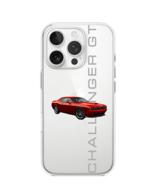 Etui do iPhone 13 Pro Max przeźroczyste, silikonowe Flexi, Szybkie Auta, czerwony Challenger GT