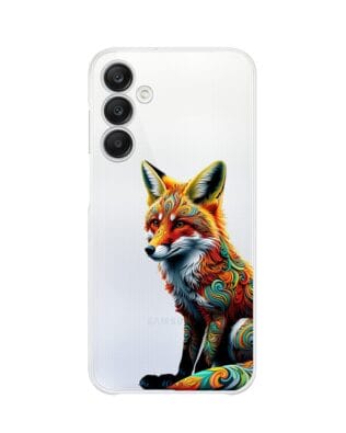 Etui do Samsung Galaxy A25 5G przeźroczyste, silikonowe Flexi, Dzika Mandala, Lis