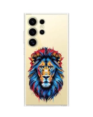 Etui do Samsung Galaxy S24 Ultra przeźroczyste, silikonowe Flexi, Dzika Mandala, Lew