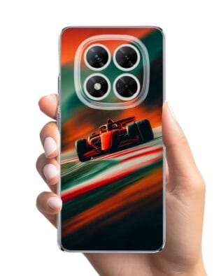 Etui do Xiaomi POCO X7 przeźroczyste, silikonowe Flexi, Szybkie Auta, Wyścig F1