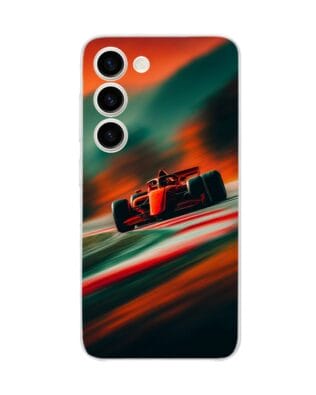 Etui do Samsung Galaxy S23 Plus przeźroczyste, silikonowe Flexi, Szybkie Auta, Wyścig F1