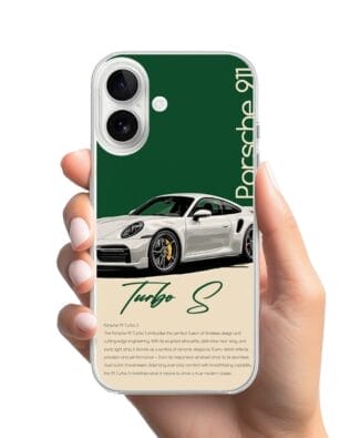Etui do iPhone 16 przeźroczyste, silikonowe Flexi, Szybkie Auta, Elegancja 911