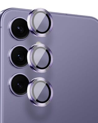 Metalowa osłona obiektywu aparatu ze szkła hartowanego 9H do Samsung Galaxy S24 Plus, 1 zestaw, fioletowa