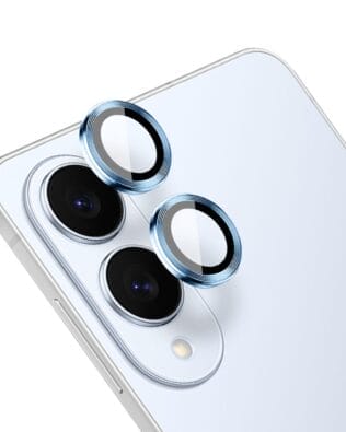 Metalowa osłona obiektywu aparatu ze szkła hartowanego 9H do Samsung Galaxy S25 Edge, 1 zestaw, niebieska