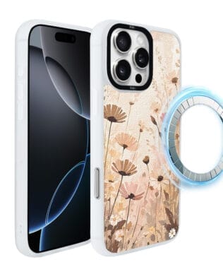 Etui do iPhone 16 Pro Max IBIZU DropGuard Matt z MagSafe, Boho, Kwiatowa łąka