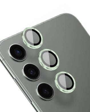 Metalowa osłona obiektywu aparatu ze szkła hartowanego 9H do Samsung Galaxy S23 Plus, 1 zestaw, zielona
