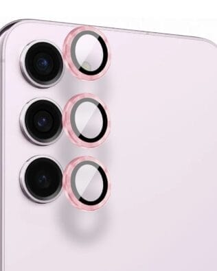 Metalowa osłona obiektywu aparatu ze szkła hartowanego 9H do Samsung Galaxy S23 Plus, 1 zestaw, różowa