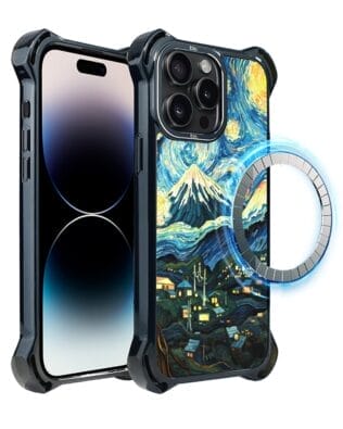 Etui do iPhone 14 Pro Max IBIZU DropGuard Ultra z MagSafe, Van Gogh, gwieździsta noc