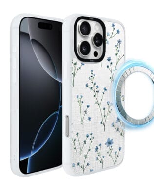 Etui do iPhone 16 Pro Max IBIZU DropGuard Matt z MagSafe, Pastel Bloom, Niebieski sen