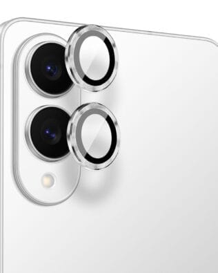 Metalowa osłona obiektywu aparatu ze szkła hartowanego 9H do Samsung Galaxy S25 Edge, 1 zestaw, srebrna