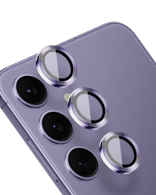 Metalowa osłona obiektywu aparatu ze szkła hartowanego 9H do Samsung Galaxy S24 Plus, 1 zestaw, fioletowa