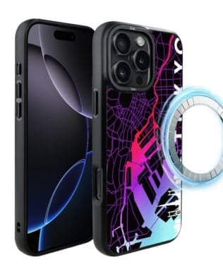 Etui do iPhone 16 Pro Max IBIZU DropGuard Matt z MagSafe, Mapy Świata, Tokyo