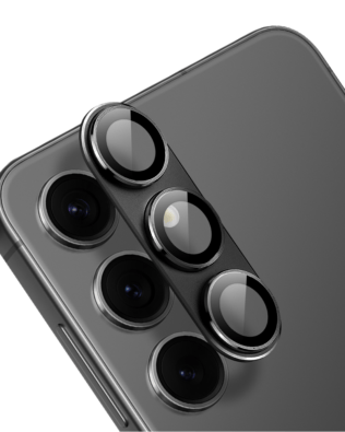 Metalowa osłona na cały aparat z wbudowanymi szkłami do Samsung S24, czarna