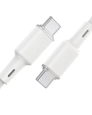 Kabel 2xUSB Typ C do telefonu, laptopa, tableta, PD60W, szybkie ładowanie, 1 metr, biały