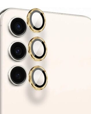 Metalowa osłona obiektywu aparatu ze szkła hartowanego 9H do Samsung Galaxy S23 Plus, 1 zestaw, złota