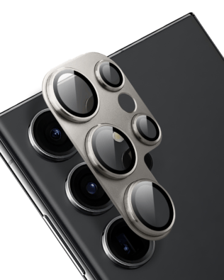 Metalowa osłona na cały aparat z wbudowanymi szkłami do Samsung S23 Ultra, ciemnoszara