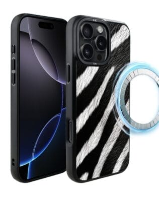 Etui do iPhone 16 Pro Max IBIZU DropGuard Matt z MagSafe, Zew Natury, Zebra