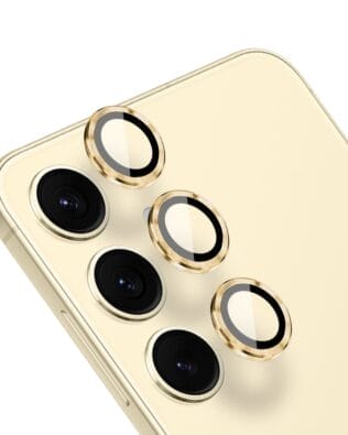 Metalowa osłona obiektywu aparatu ze szkła hartowanego 9H do Samsung Galaxy S24, 1 zestaw, złota