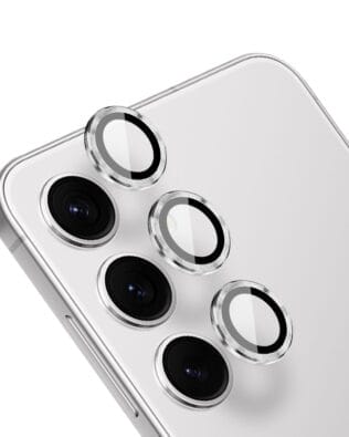 Metalowa osłona obiektywu aparatu ze szkła hartowanego 9H do Samsung Galaxy S24, 1 zestaw, srebrna