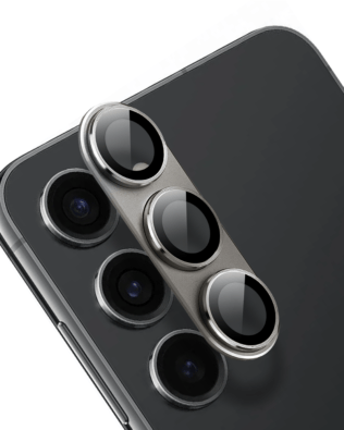 Metalowa osłona na cały aparat z wbudowanymi szkłami do Samsung S23, ciemnoszara