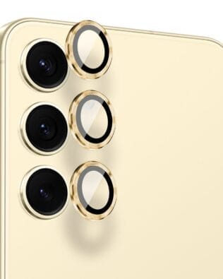 Metalowa osłona obiektywu aparatu ze szkła hartowanego 9H do Samsung Galaxy S24, 1 zestaw, złota