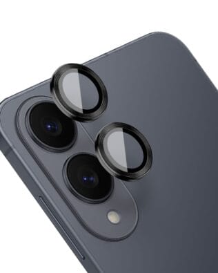 Metalowa osłona obiektywu aparatu ze szkła hartowanego 9H do Samsung Galaxy S25 Edge, 1 zestaw, czarna